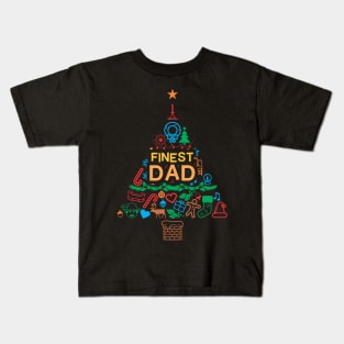 Finest Dad Gift - Xmas Tree 2 - Christmas Kids T-Shirt